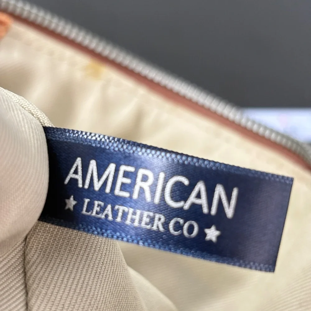 American Leather Co Women Satchel OS Tan‎ Pebbled Leather Crossbody Handbag